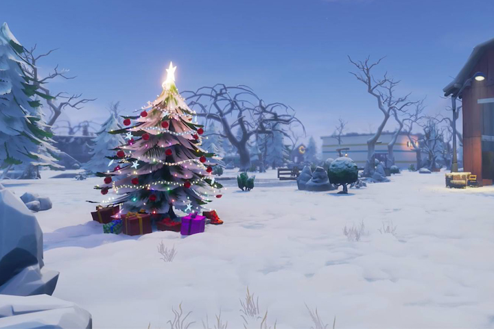 Fortnite : Danser devant différents sapins de Noël, défi 14 jours, jour 9